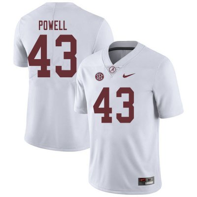NCAA Men's Alabama Crimson Tide #43 Daniel Powell Stitched College 2019 Nike Authentic White Football Jersey FR17T31OL